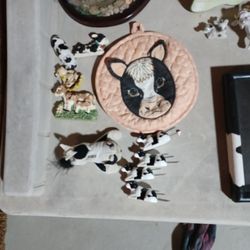 Cow Corn Holders,potholder,magnets, Momma Cow And 2 Babies.