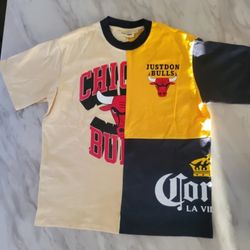 Just Don X Chicago Bulls Corona Collab Color Block T Shirt