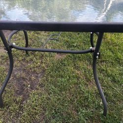 Patio Table Glass Top 38X32 Great Shape 