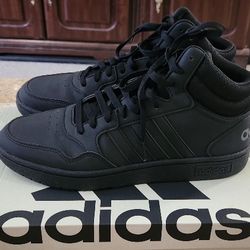 Size 11 adidas Men's Hoops 3.0 Mid Black
