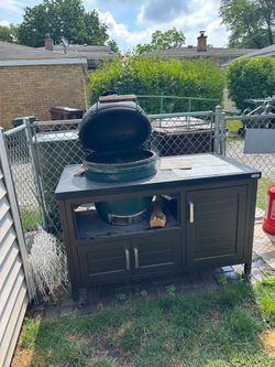 big green egg large cooking island