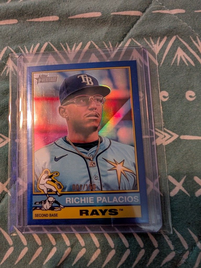 2025 topps heritage blue chrome refractor richie palacios #001/150