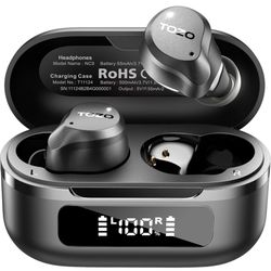 Hybrid Active Noise Cancelling Wireless Earbuds, 6 Mics ENC Clear Call, IPX8 Waterproof, in Ear Bluetooth 5.3 Headphones Stereo Bass Heasets 59H Playt