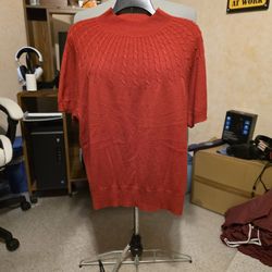 Short Sleeve Red Turtleneck