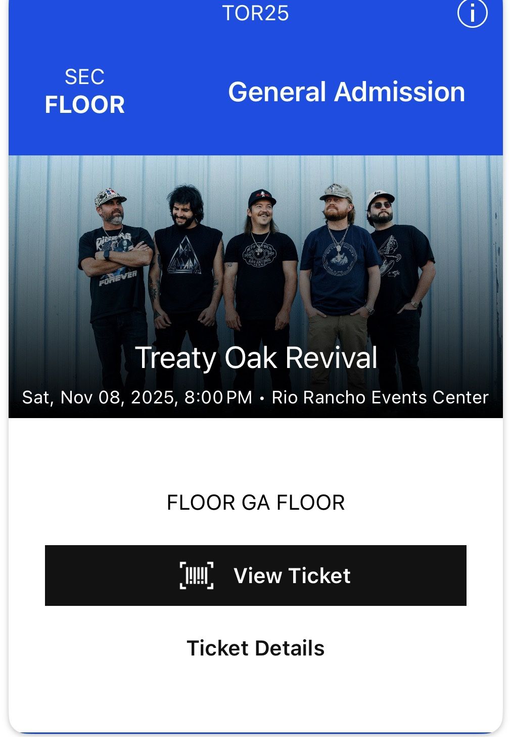 Treaty Oak Ticket 