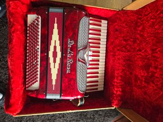 De La Rosa  Accordion Red glitter with case