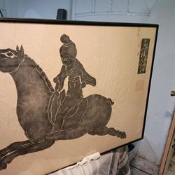 Framed Asian Horse and Rider Art Print