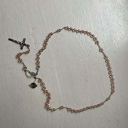 Vintage Catamore Sterling Creation Rosary Beads With Faceted Crystal Beads