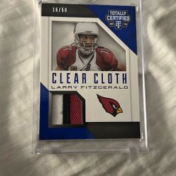 2014 Panini Totally Certified - Clear Cloth Jersey Larry Fitzgerald #CC-LF Blue Prime /50