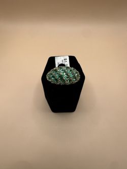 Green Gemstone Cluster Ring