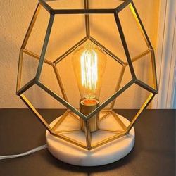 Metal Frame with Marble Base Table Lamp Includes Light Bulb Modern Accent just $10