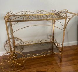 Stainless glass Bar Cart