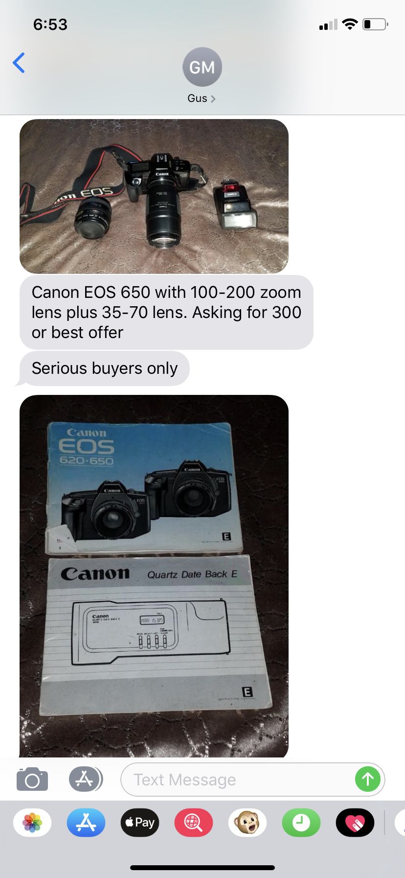 Canon full camera equipment and in excellent working condition