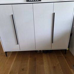 Solid Wood Large Narrow Shoe Cabinet