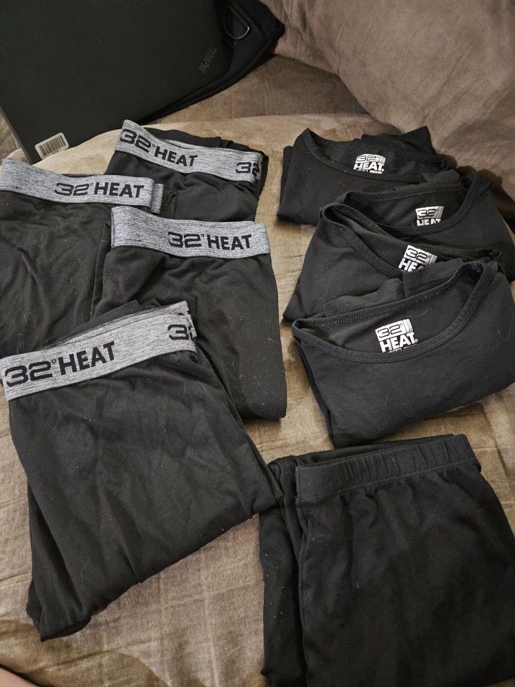 $10 - 32° Heat pants and tops (9 pieces)