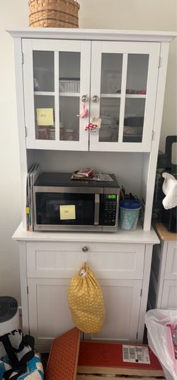 White Kitchen Hutch / Microwave Stand / Pantry