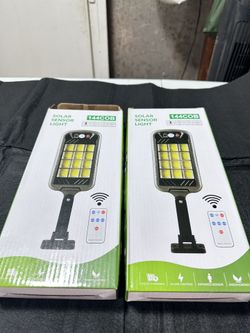Outdoor solar lamps, 3 lighting modes, 144COB solar safety lamps 2PACK