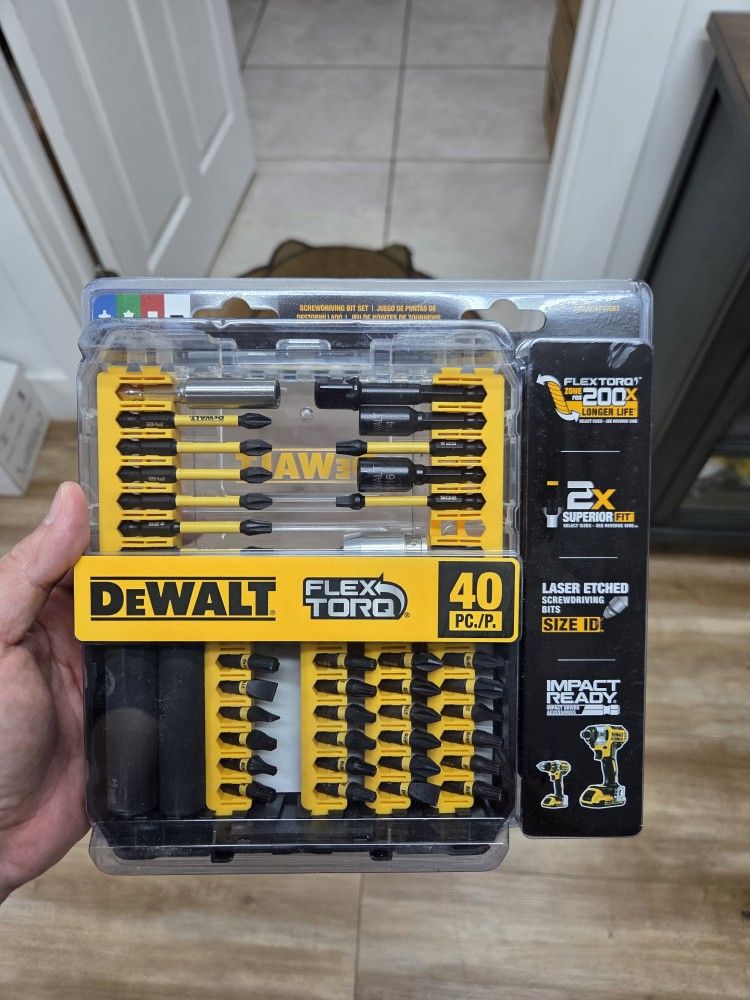 NEW DeWalt 40pc Drive Bits & Sockets In Tough Case