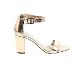 Brand New David’s Bridal Gold Chunky Heels 8.5