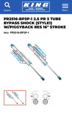 King 2.5x16 Bypass Shocks