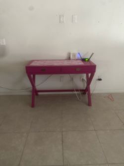Pink desk pink vanity