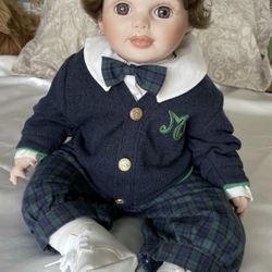 Marie Osmond Stephen TODDLER Blue Sweater 1996 165/5000 23" Doll Certificate Box