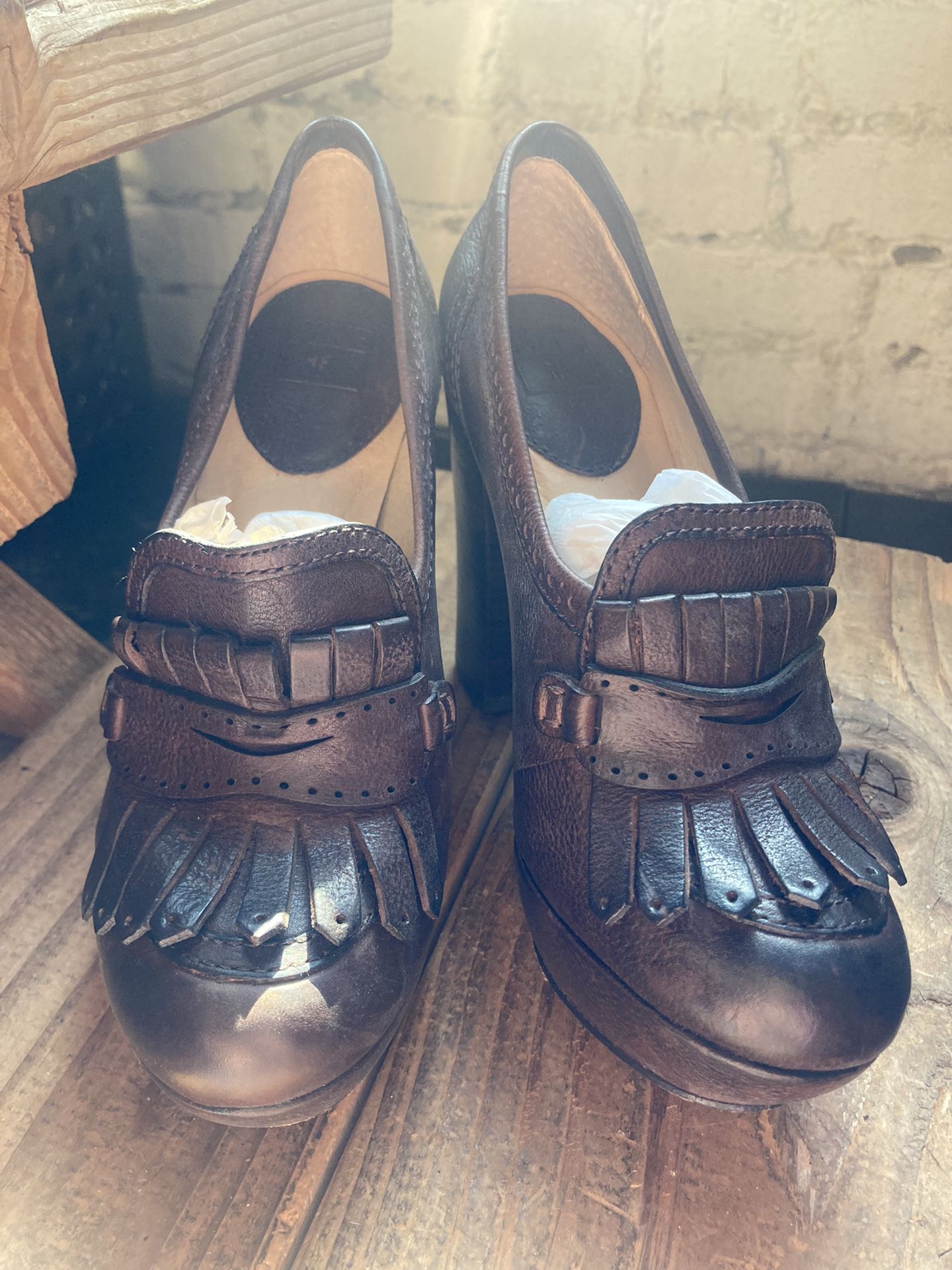 Frye Brown Leather Pumps