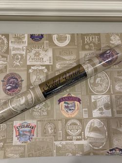 Solid Vinyl Beer Label Wallpaper Roll