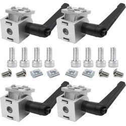 4 Sets 2020 Aluminum Extrusion Pivot Joint Bracket 2020 Swivel Mount Hinge Connector with Handles Bolts Nuts