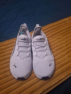 Boys 13c navy & white Pumas