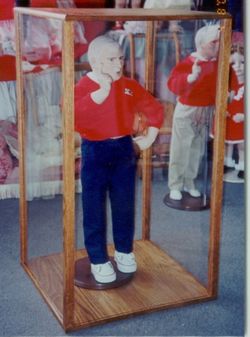 Solid Oak 10x10x20 inch Doll Case Display