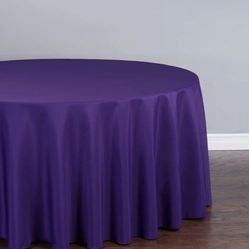10 LTC LINENS 120 Inch Round Tablecloth- Purple
