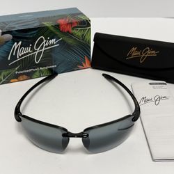 Maui Jim Ho'okipa Gloss Black Frame Grey Polarized Lenses New