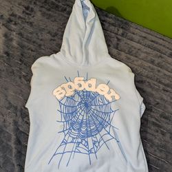 Light Blue Bedazzled Sp5der Hoodie 