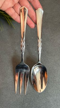 Classic Silver-Plated Dinner Fork and Spoon Set - Polished Silver
