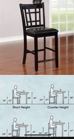 4 Wood Counter Chair Black & Expresso