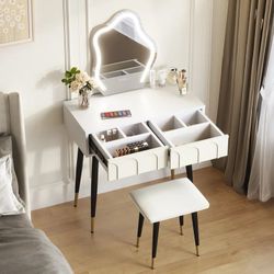 Makeup Vanity Desk With Mirror And Lights