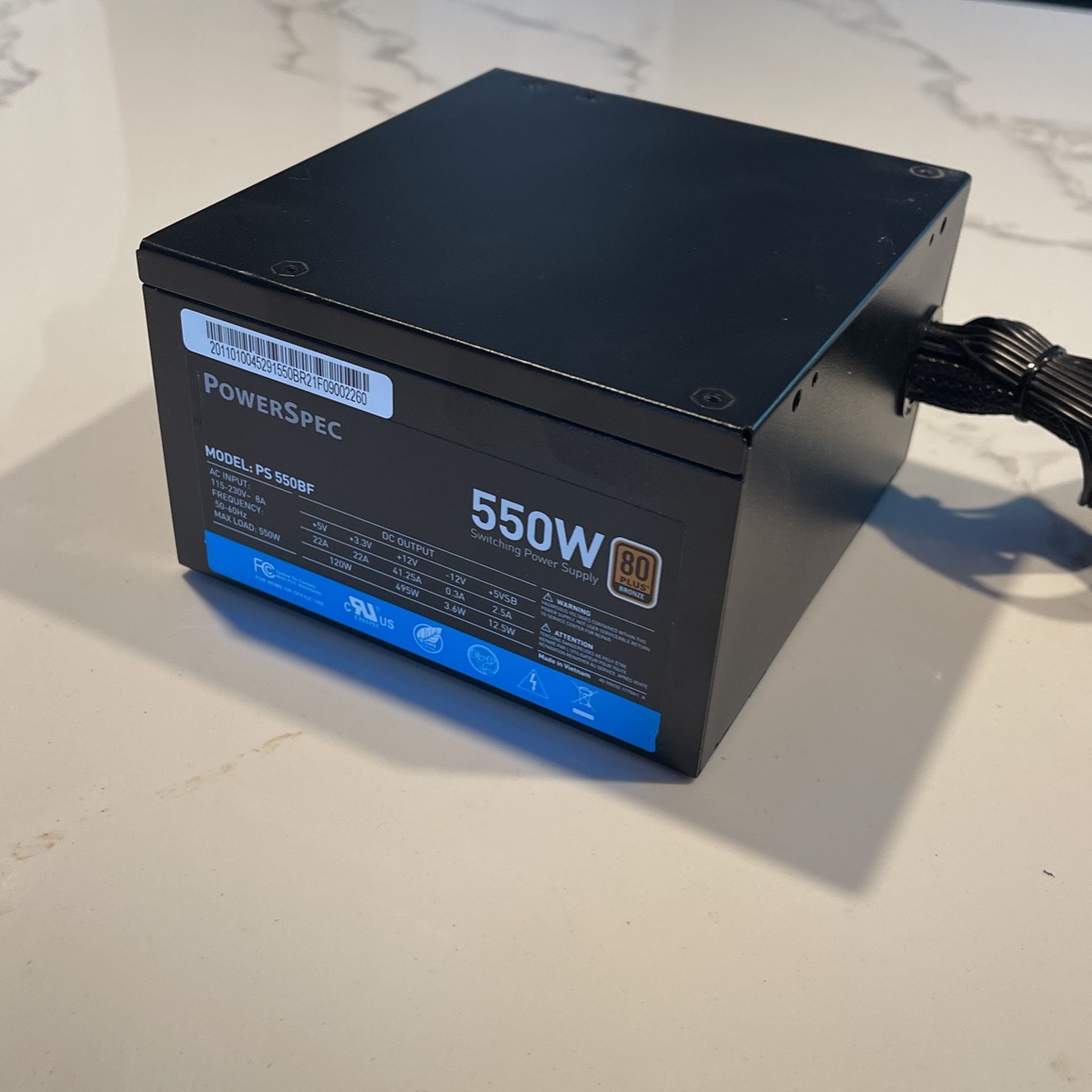 Powerspec Power Supply PSU unit 550w for PC desktop gaming