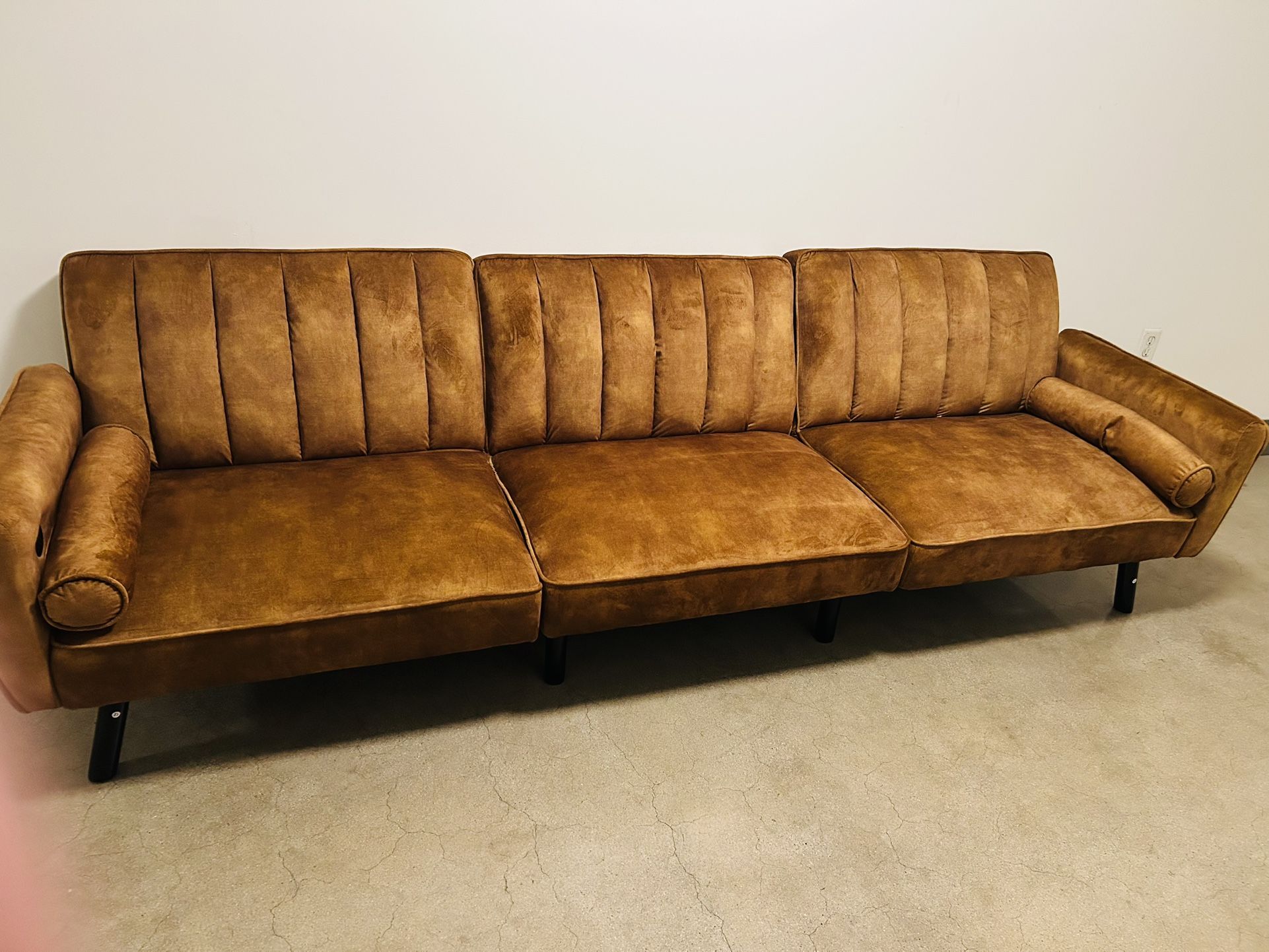 Duraspace Velvet Sleeper Sofa With USB 