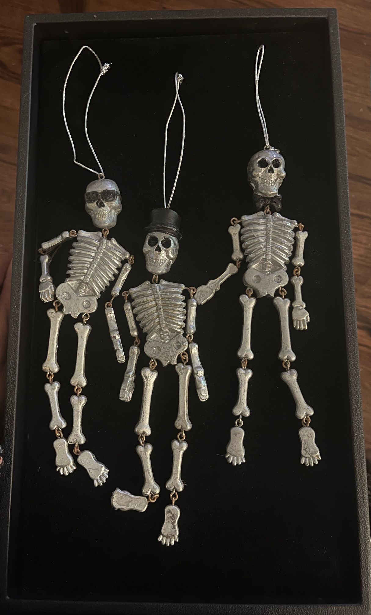 VTG 8” Hanging Skeleton Ornaments X3