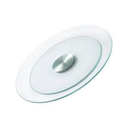 102#20 in Glass Lazy Susan Turntable, 360° Rotation Round Clear Tabletop Rotating Tray, Tempered Glass Dining Table Centerpiece, Smooth and Silent Spi
