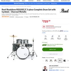 Pearl 5 Piece Roadshow Charcoal Glitter New In Boxes Never Opened