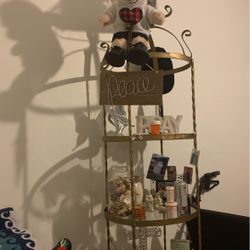 Etagere Glass And Metal 4 Shelves 