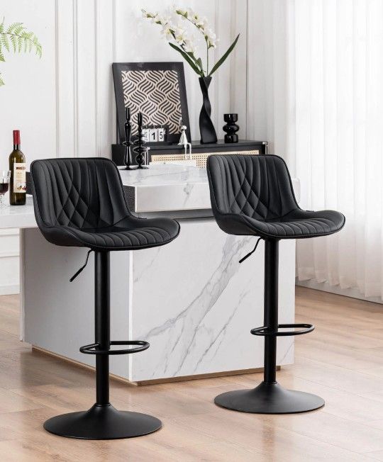 Black Modern Swivel Bar Stools