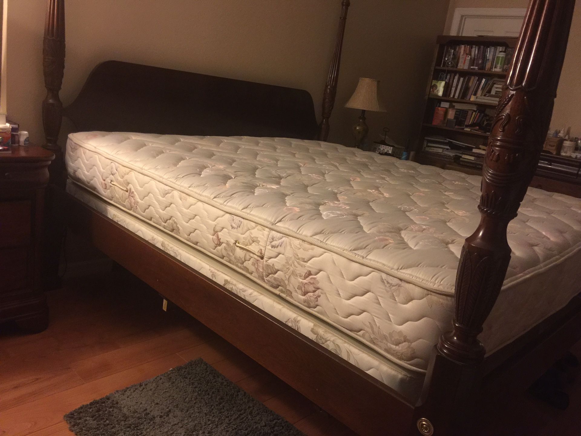 Four Poster King Bed. Does not include mattress.