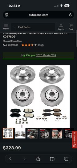 Brakes and Rotors Kit for a 2020 Mazda CX-5