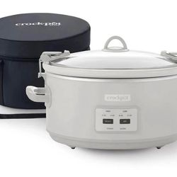 NEW  crock pot 7 quart cook & carry programmable slow cooker with carry bag