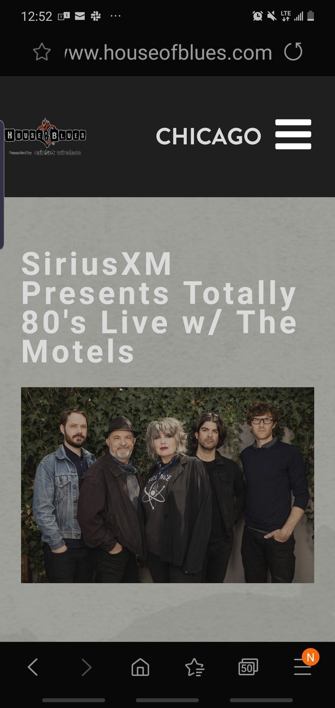house of blues totally 80s w the motels 2/3 $20