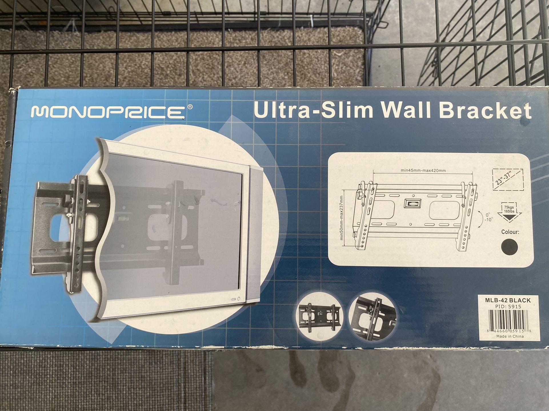 Monoprice MLB-42 Black EZ Series Low Profile Tilt TV Wall Mount New In Box