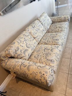 PaisleyFabric 3-seater sofá with sleeper